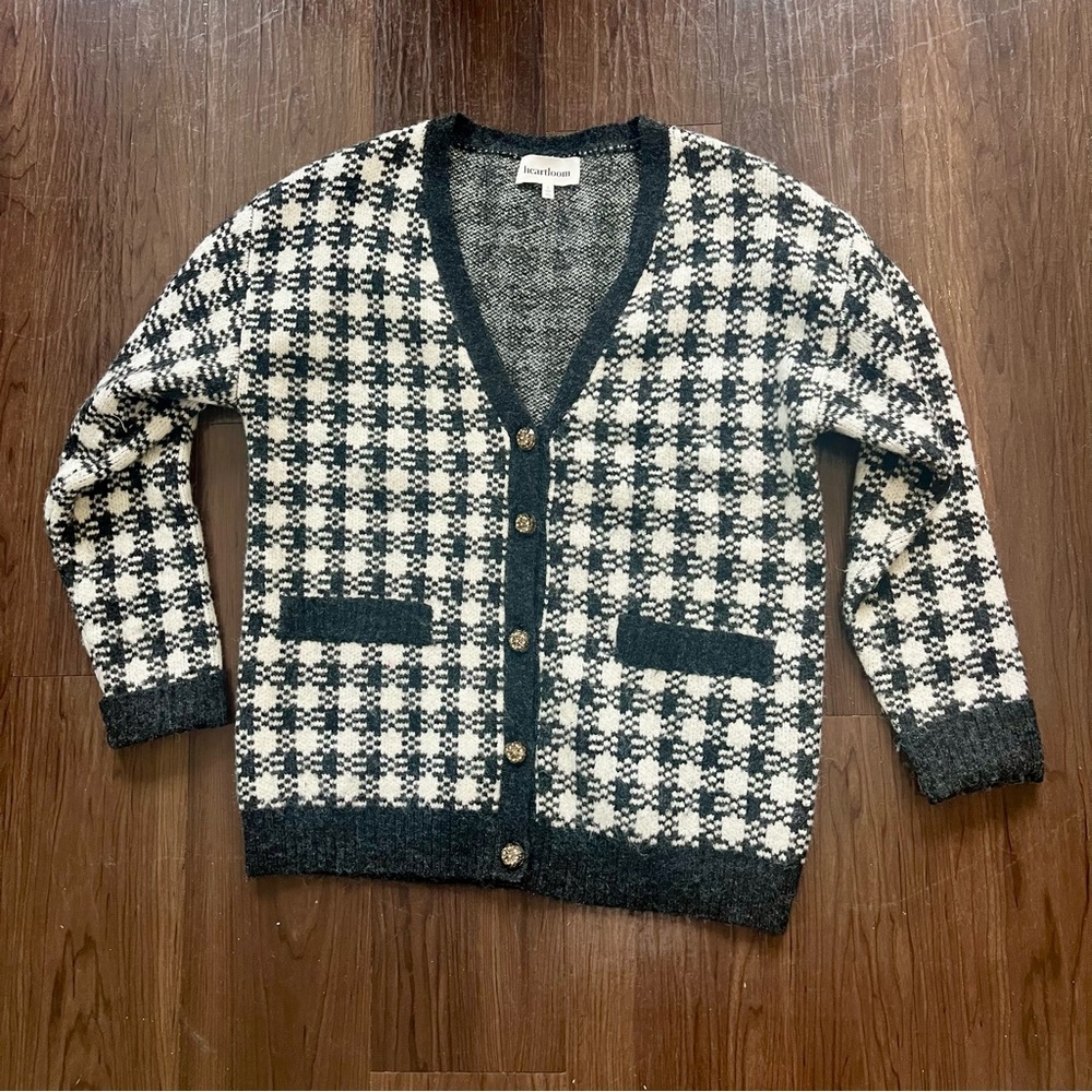 Heartloom Black and White Patterned Cardigan